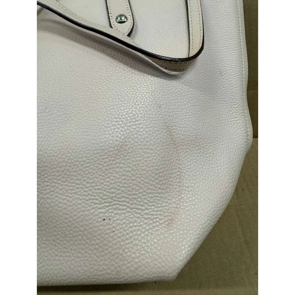 Coach Turn Lock Pebbled Leather Market Tote Bag Off‎ White #B1847-58849
